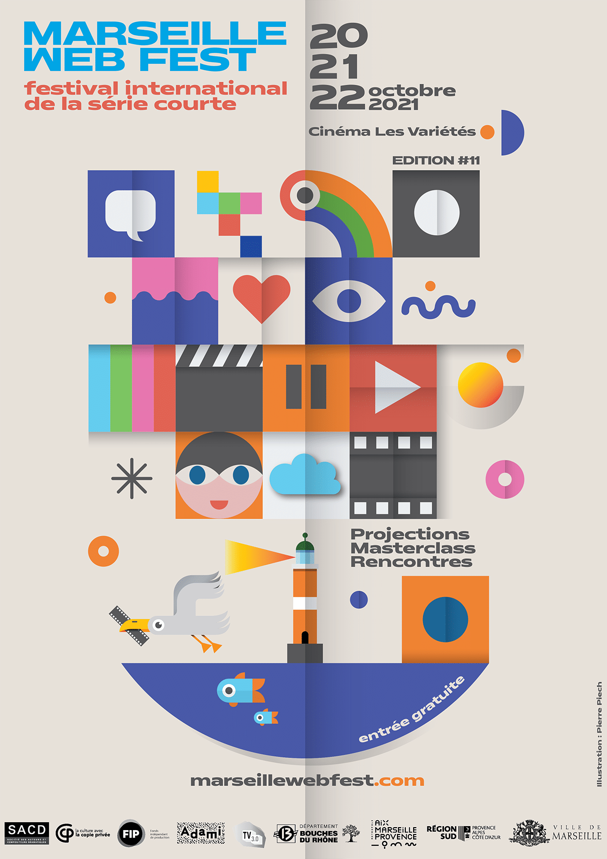 Affiche Marseille Web Fest - Bilan de la 11ème édition en Ligne (2021) Festival International de la série courte